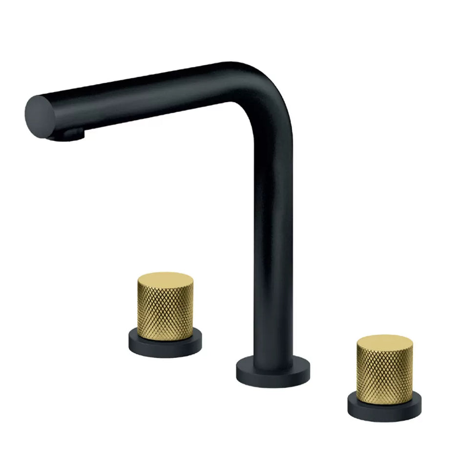 Rosan S2 Black&Gold baterija podgradna za lavabo dvoručna – visoka 230309BG