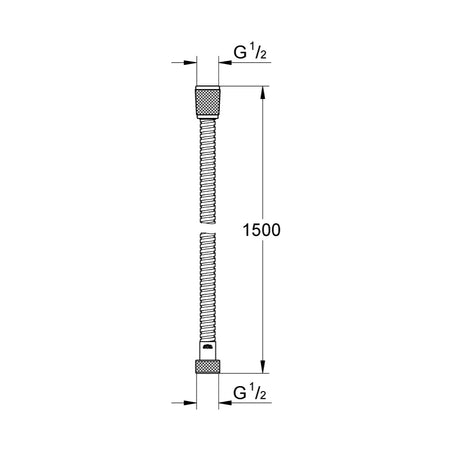 Grohe Relexaflex tuš crevo 1500mm 28105001 – tehnički crtež