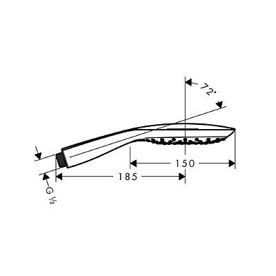 Hansgrohe Raindance Select E 150 3JET 26550400 – tehnički crtež