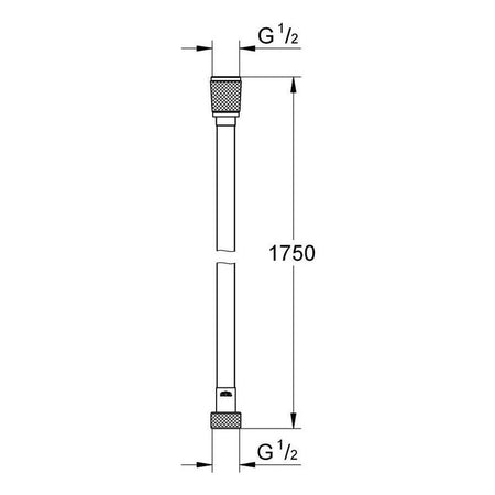 Grohe Silverflex tuš crevo 1750mm 28388GL0 Cool sunrise – tehnički crtež