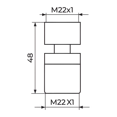 Rosan Zgobni perrlator sa 2 mlaza PPM22SP – tehnički crtež
