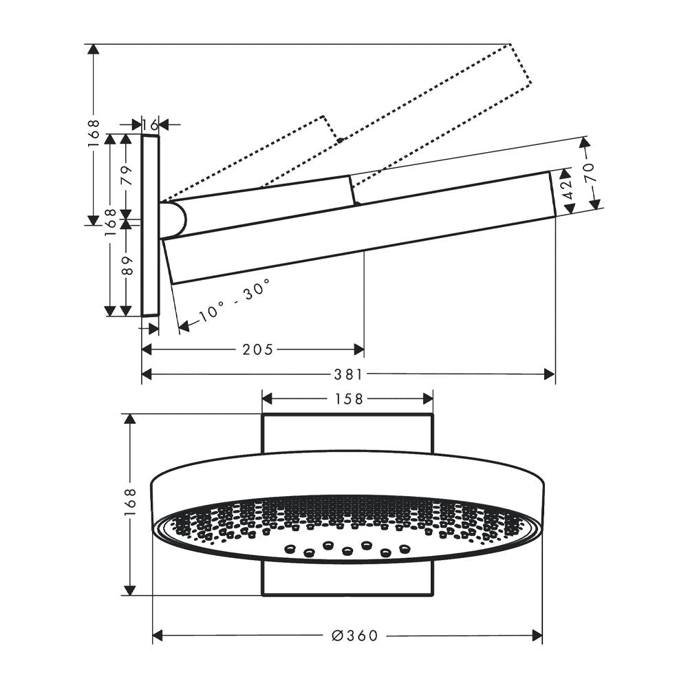 Hansgrohe Rainfinity tuš ruža 360 3 JET sa priključkom, crna mat 26234670
