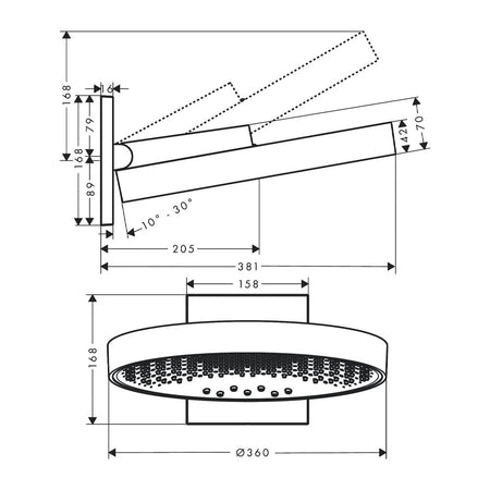 Hansgrohe Rainfinity tuš ruža 360 3 JET sa priključkom, crna mat 26234670