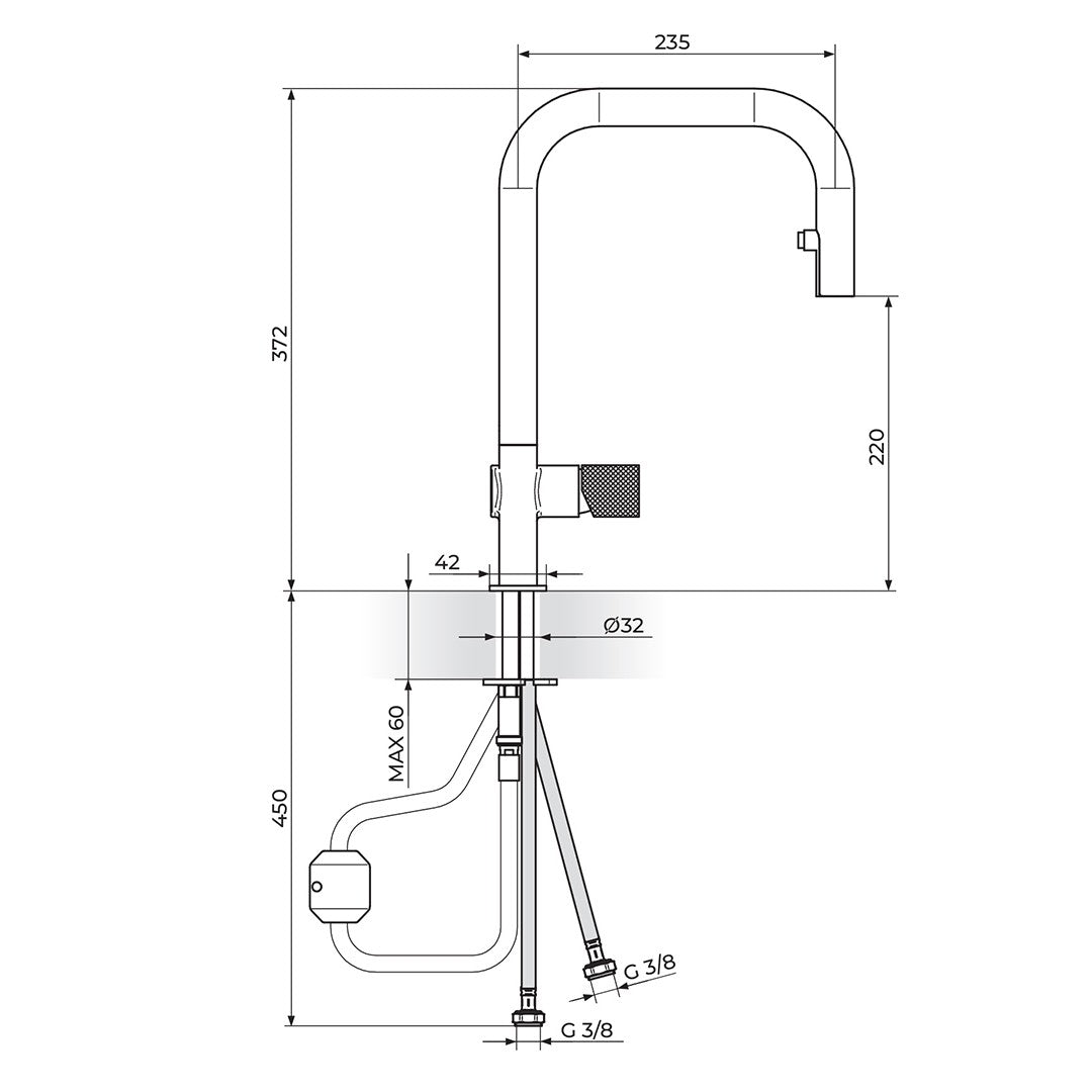 Rosan S2 baterija za sudoperu 238401 – tehnički crtež