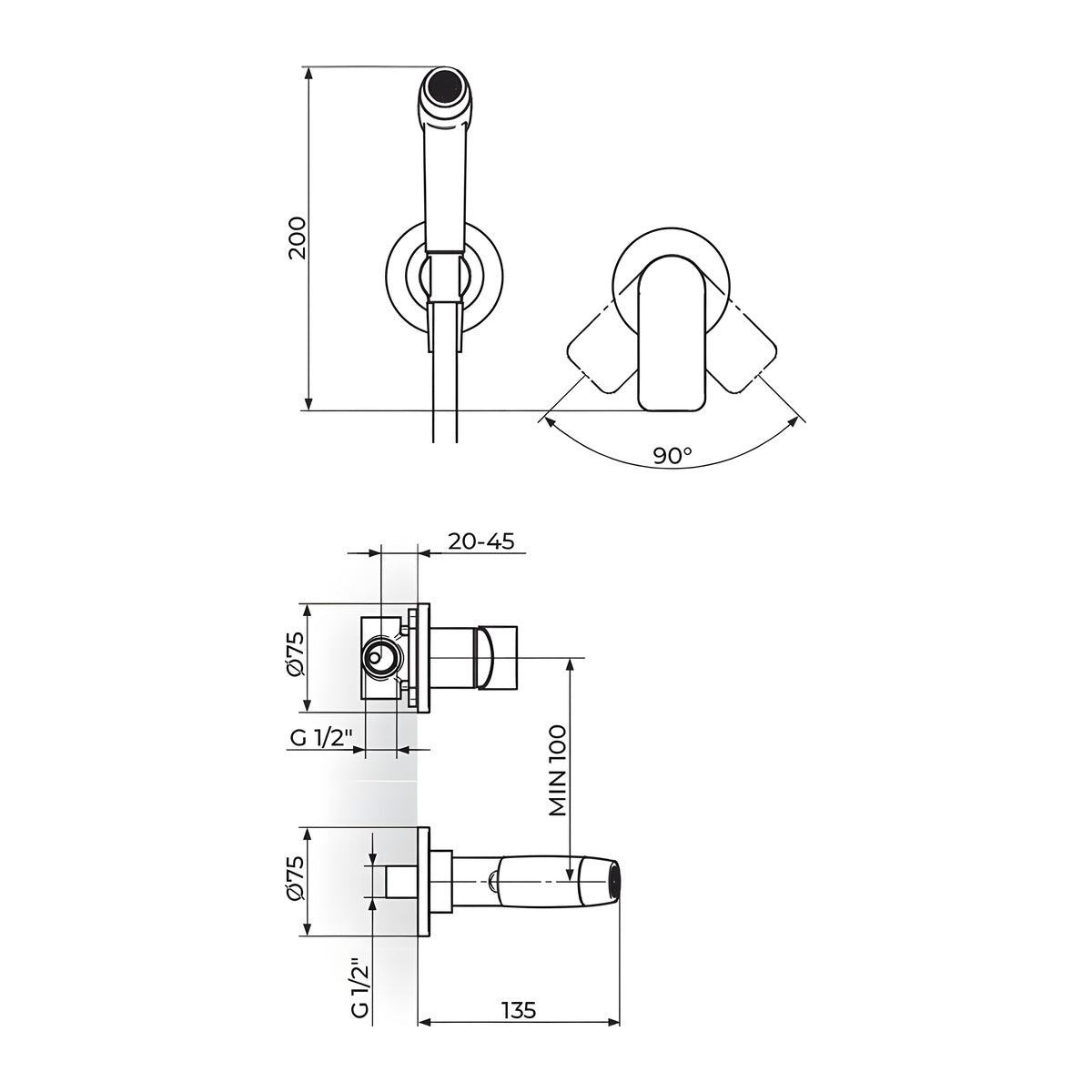 Rosan S2 baterija za bide 239502 – tehnički crtež