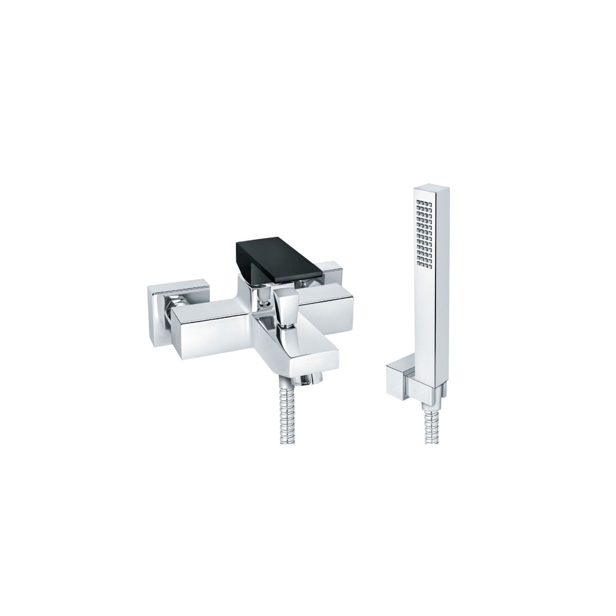 Rosan Quadro Black baterija za kadu sa ručnim tušem JQ33101B