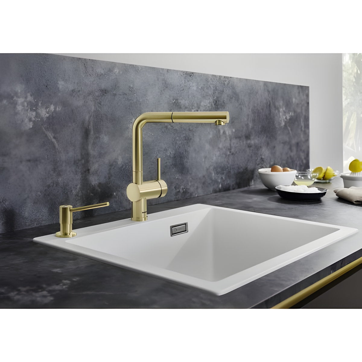 Blanco Linus S – slavina za sudoperu zlatna saten 526684