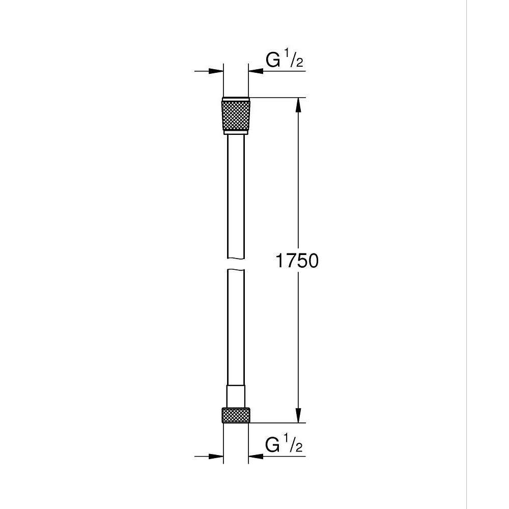 Grohe Silverflex tuš crevo 1750mm Warm sunset 28388DA0 – tehnički crtež