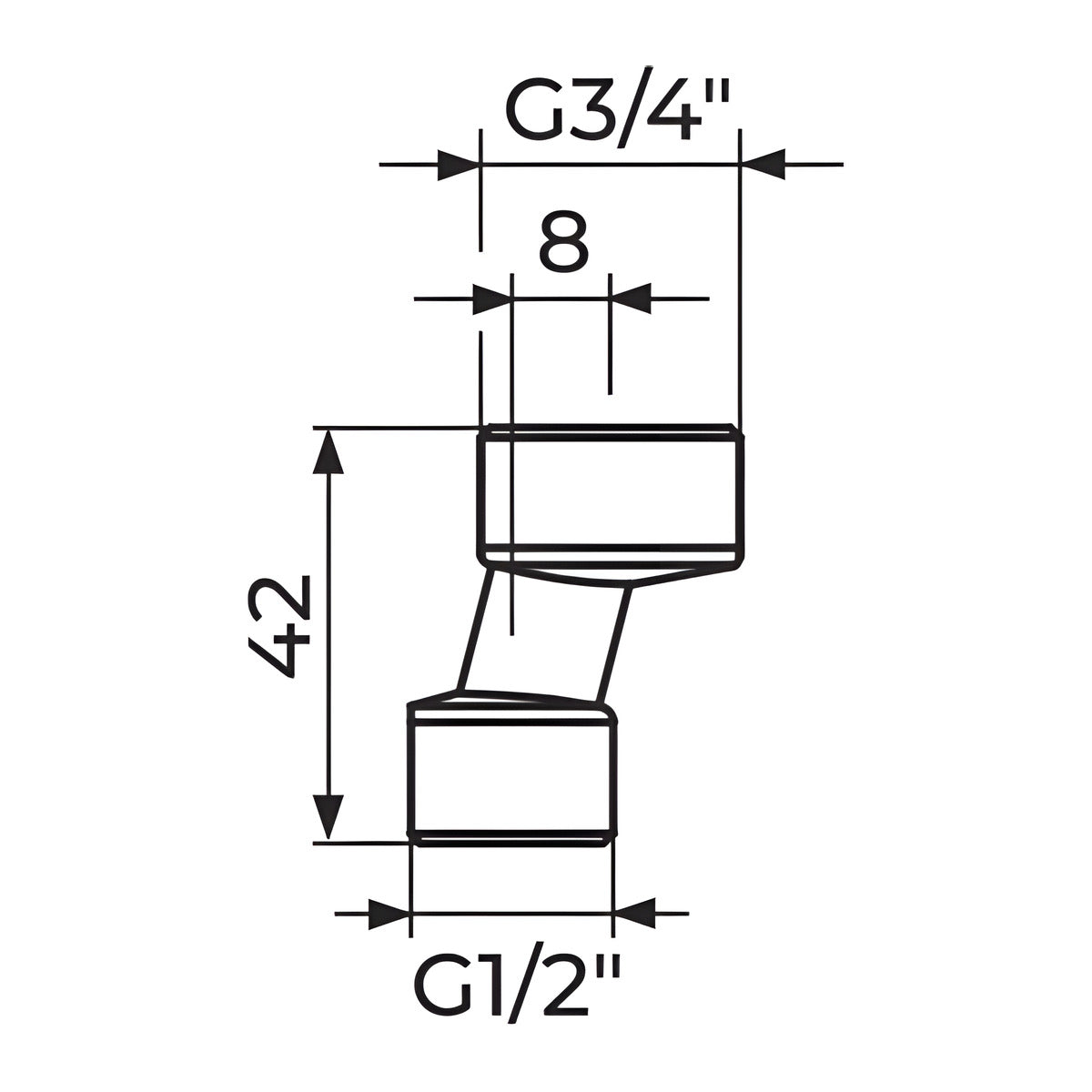 Rosan EXCENTAR 42MM PEX42 – tehnički crtež