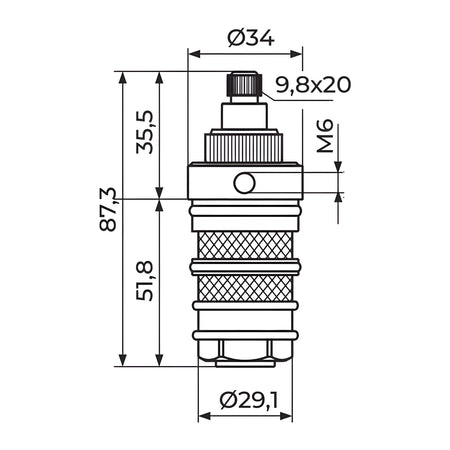 Rosan Termostatski mešač THERMO2 PKMTH2 – tehnički crtež