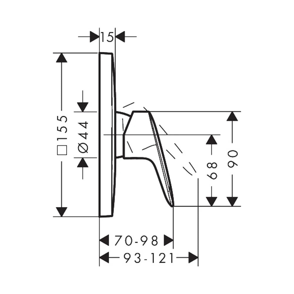Hansgrohe Logis mešač 71605000 – tehnički crtež