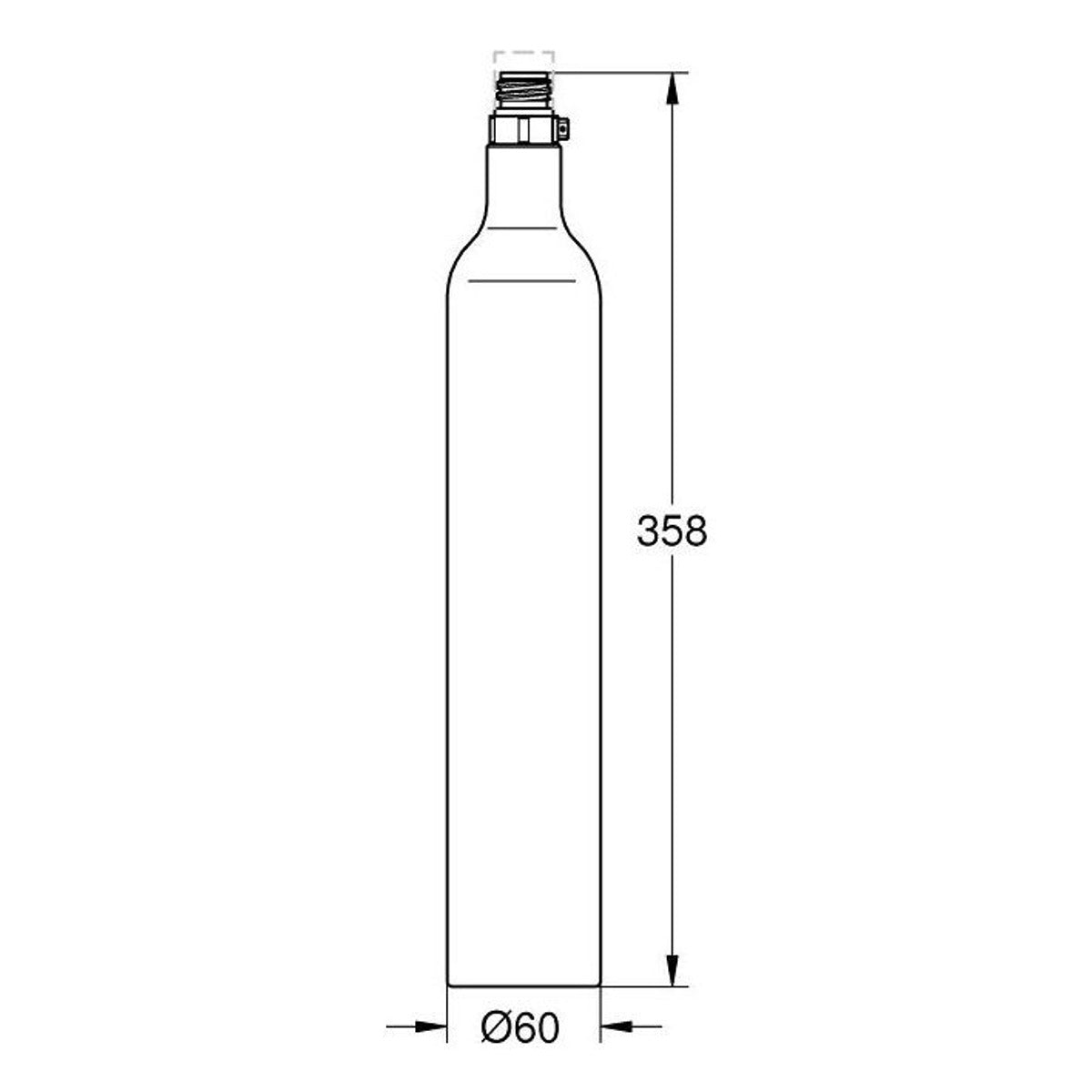 Grohe BLUE CO2 Starter kit 4x 425g boce – tehnički crtež
