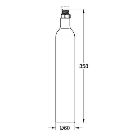 Grohe BLUE CO2 Starter kit 4x 425g boce – tehnički crtež