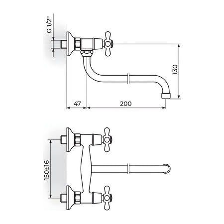 Rosan Brontee baterija donji izliv NB01101 – tehnički crtež