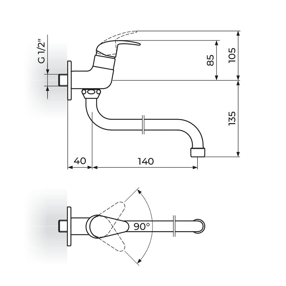 Rosan Perla jednoručna baterija za hladnu vodu izliv 140mm JP523014