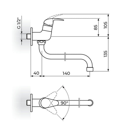 Rosan Perla jednoručna baterija za hladnu vodu izliv 140mm JP523014