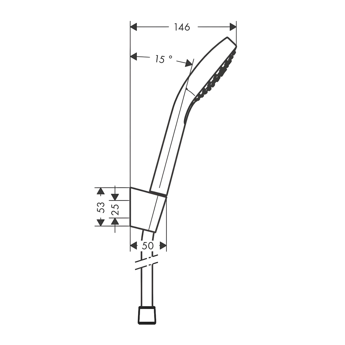 Hansgrohe Croma Select S 110 set za tuširanje sa tuš crevom 160cm 26411400 – tehnički crtež