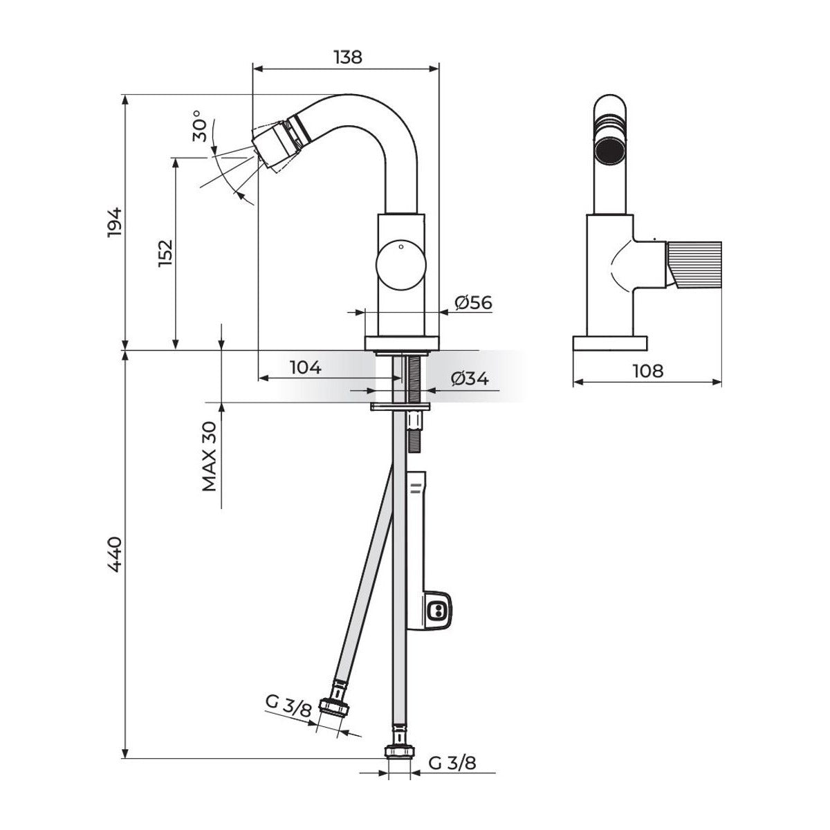 Rosan Stolz S4 baterija za bide 439101 – tehnički crtež
