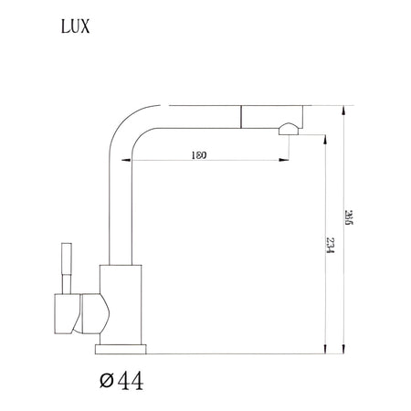 METALAC xGranit slavina za sudoperu Lux - bela T03819 – tehnički crtež