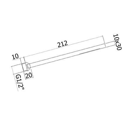 Paffoni tuš ručica Premium LEVEL ZDOC117CR – tehnički crtež