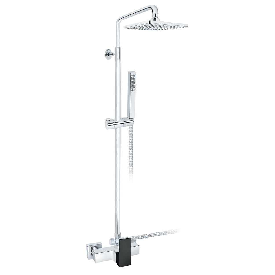 Rosan Quadro Black baterija za tuš kadu sa usponskim i ručnim tušem JQ37251B