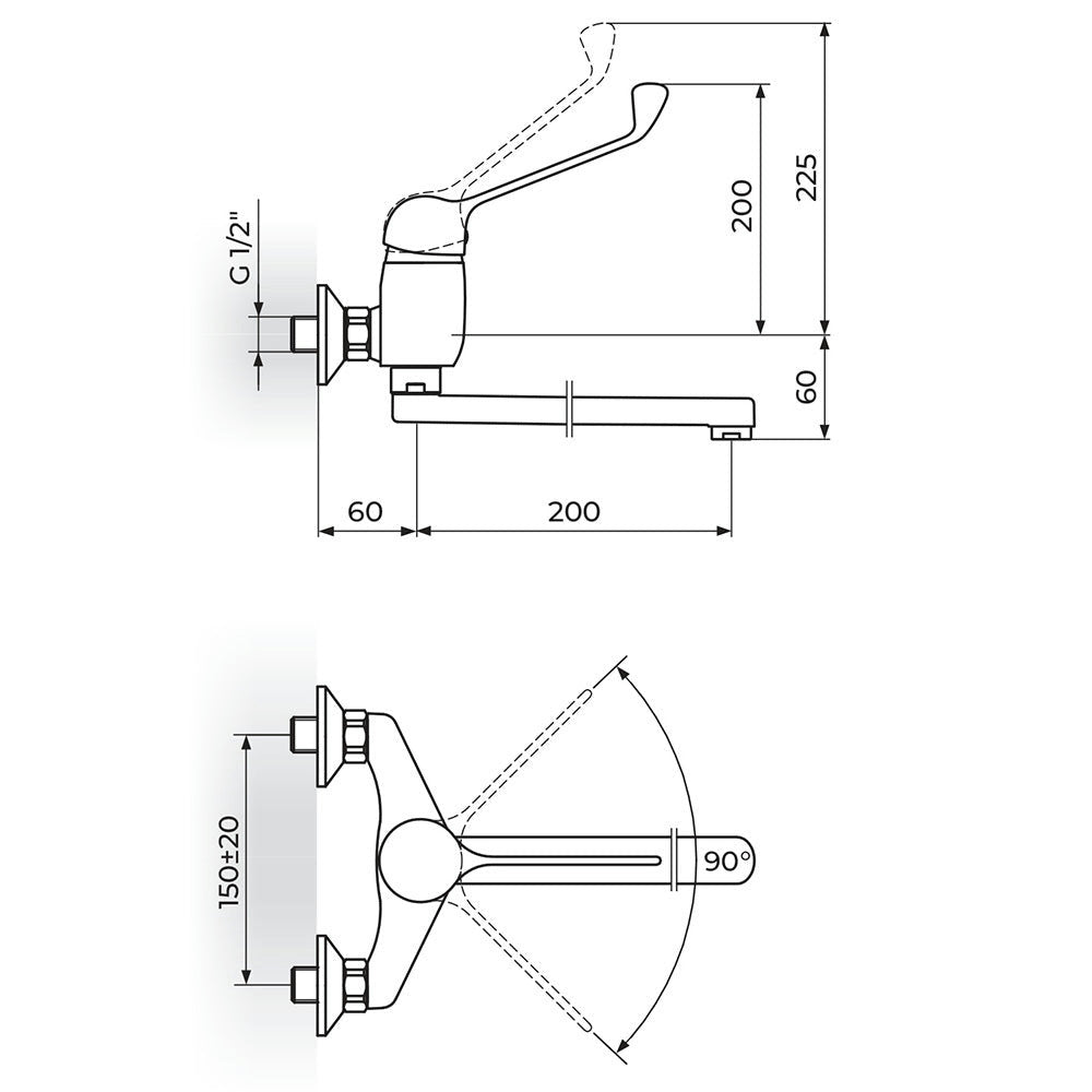 Rosan King baterija za sudoperu – lavabo izliv 200mm lekarska J32L001