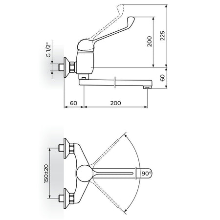 Rosan King baterija za sudoperu – lavabo izliv 200mm lekarska J32L001