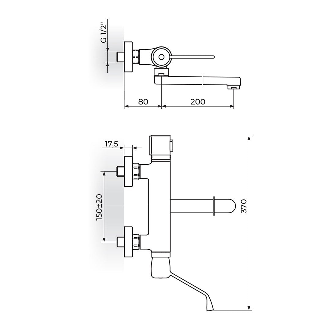 Rosan Stolz Thermo baterija za sudoperu – lavabo – lekarska 1T32L20