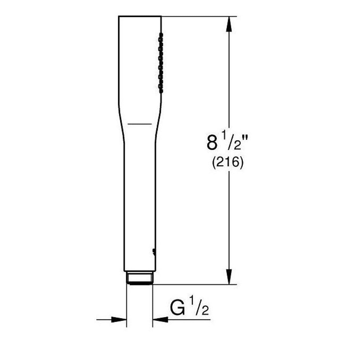 Grohe Euphoria Cosmopolitan tuš ručica fantom crna 22126KF0 – tehnički crtež