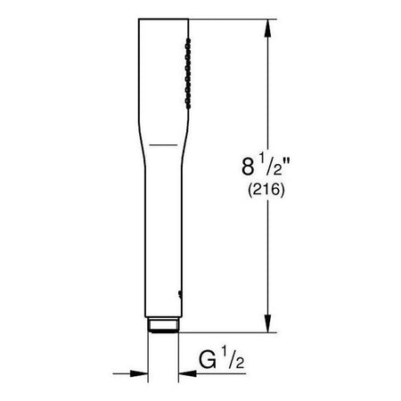 Grohe Euphoria Cosmopolitan tuš ručica fantom crna 22126KF0 – tehnički crtež