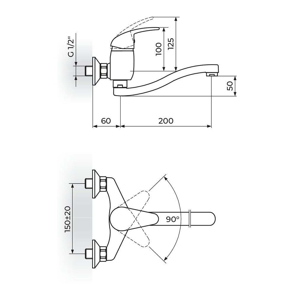Rosan King baterija za sudoperu – lavabo izliv 200mm – S J321S20