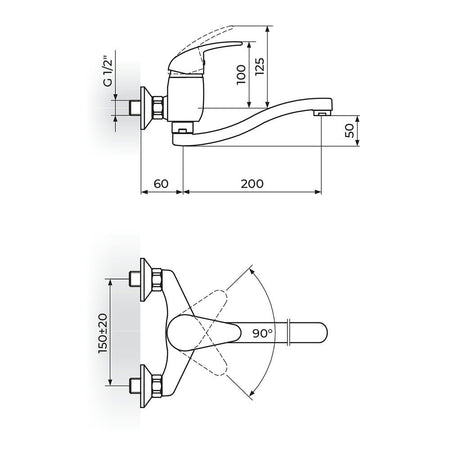 Rosan King baterija za sudoperu – lavabo izliv 200mm – S J321S20
