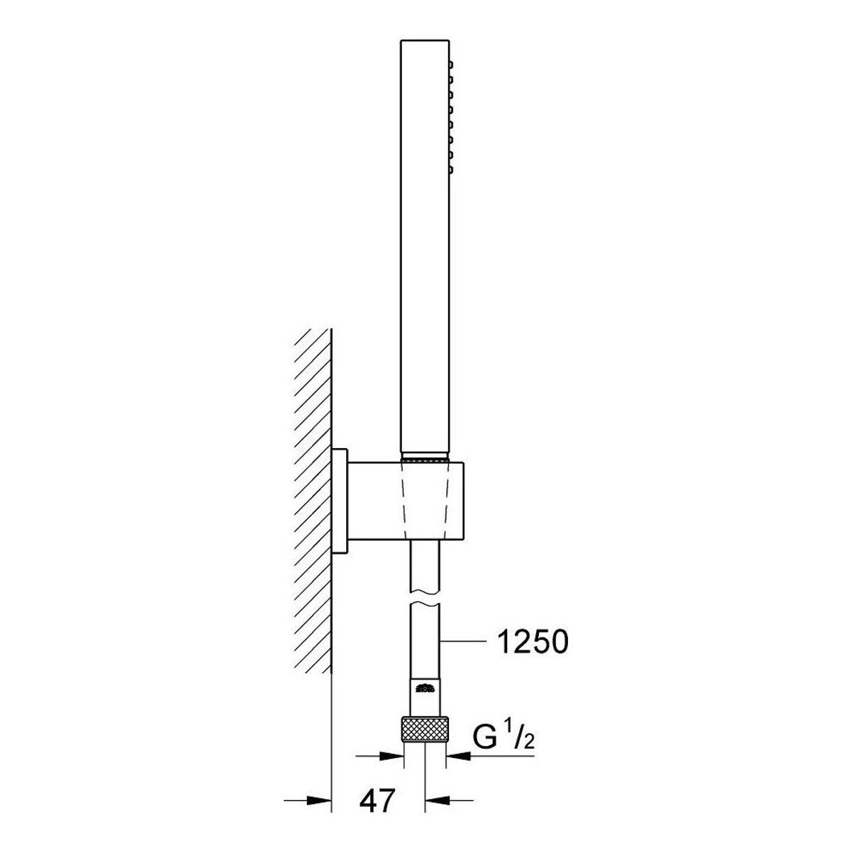 Grohe Euphoria Cube Stick set za tuš,1 funkcija 27702000 – tehnički crtež