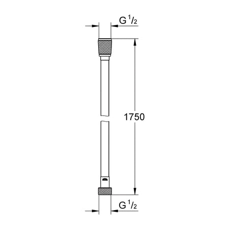Grohe Silverflex tuš crevo 28388001 – tehnički crtež